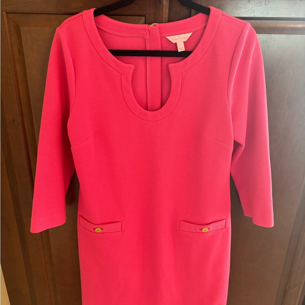 Lilly Pulitzer Bright Pink Long Sleeve Dress